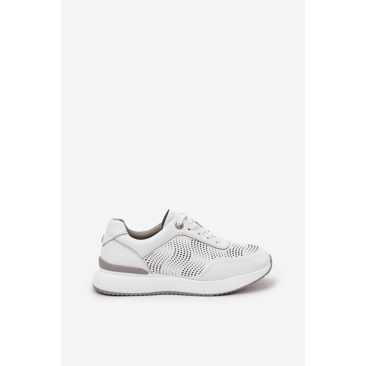 Kožené Športové Topánky Dámske Sneakers S.Barski LR51-551 Biele - Biela