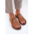 Elegantné Dámske Kožené Pantofle S Dekoráciou Zazoo 3008 Camel - Odtiene hnedej a béžovej