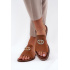 Elegantné Dámske Kožené Pantofle S Dekoráciou Zazoo 3008 Camel - Odtiene hnedej a béžovej