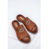 Elegantné Dámske Kožené Pantofle S Dekoráciou Zazoo 3008 Camel - Odtiene hnedej a béžovej