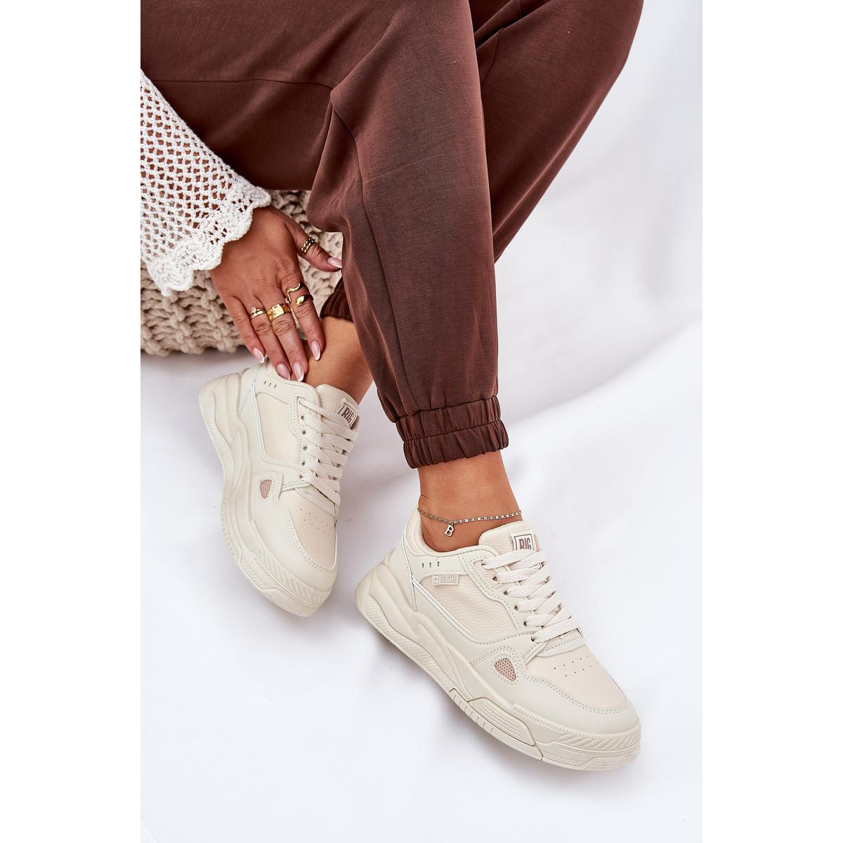 Dámske Sneakers Big Star NN274668 Béžové - Béžová