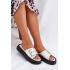 Dámske sandále na masívnej platforme s ozdobnou prackou biele Zelori - Biela