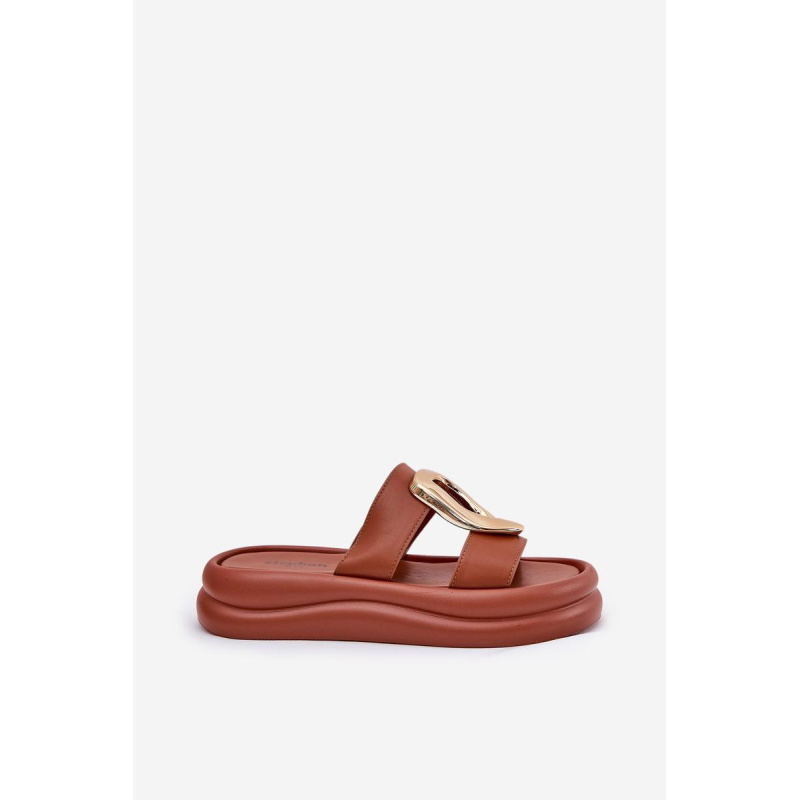 Dámske sandále na platforme so zlatým detailom Camel Ularinea - Odtiene hnedej a béžovej