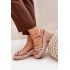 Sandal Na Platforme A Klíne Z Eko Semiša Béžové Nendal - Béžová