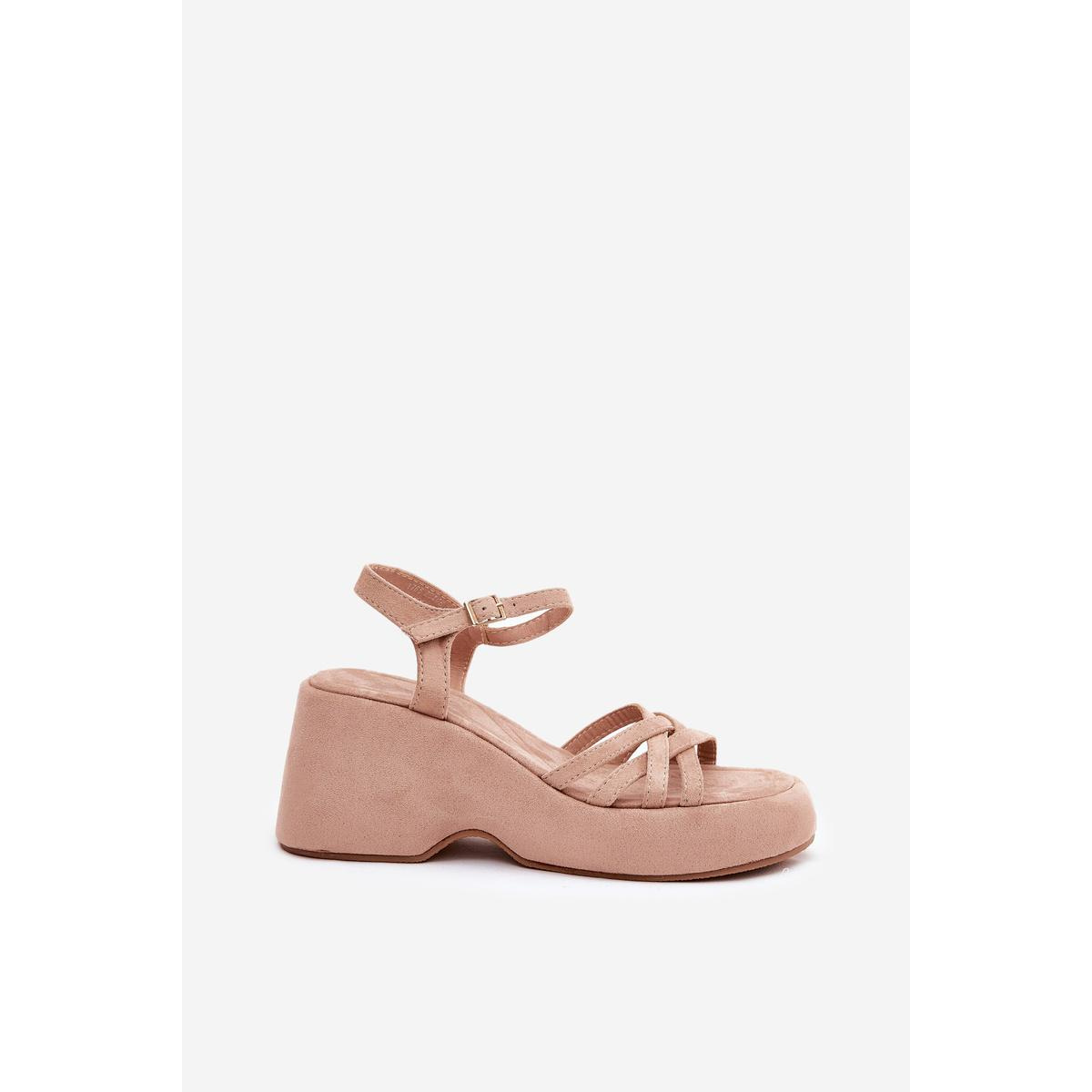 Sandal Na Platforme A Klíne Z Eko Semiša Béžové Nendal - Béžová
