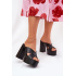 Dámske Sandále Na Platforme A Podpätku Čierne Lenobos - Čierna
