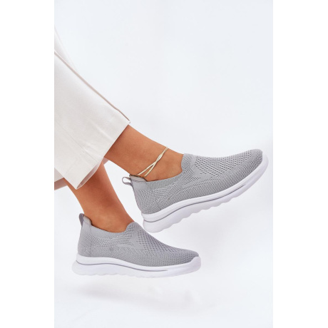 Dámske Textilné Slip-On Tenisky Šedé Adiora - Odtiene sivej a striebornej