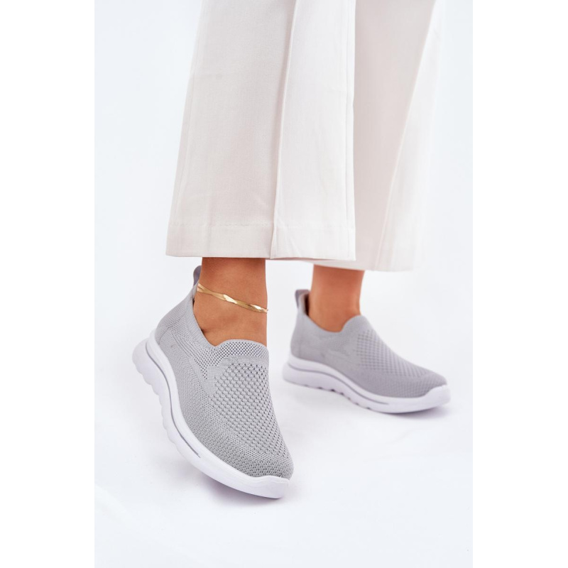 Dámske Textilné Slip-On Tenisky Šedé Adiora - Odtiene sivej a striebornej