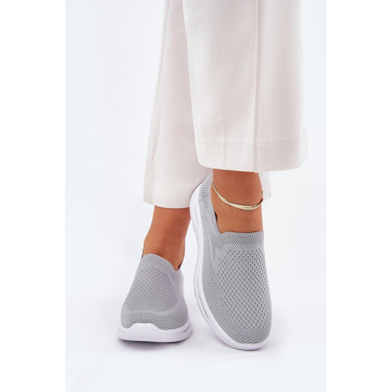 Dámske Textilné Slip-On Tenisky Šedé Adiora - Odtiene sivej a striebornej