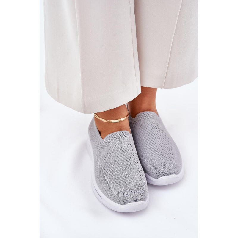 Dámske Textilné Slip-On Tenisky Šedé Adiora - Odtiene sivej a striebornej