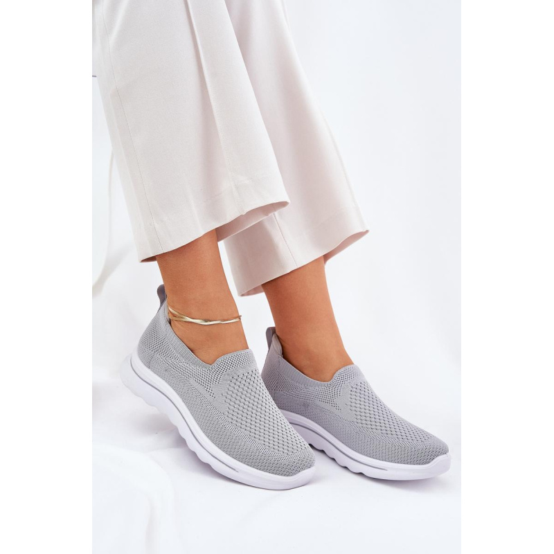 Dámske Textilné Slip-On Tenisky Šedé Adiora - Odtiene sivej a striebornej