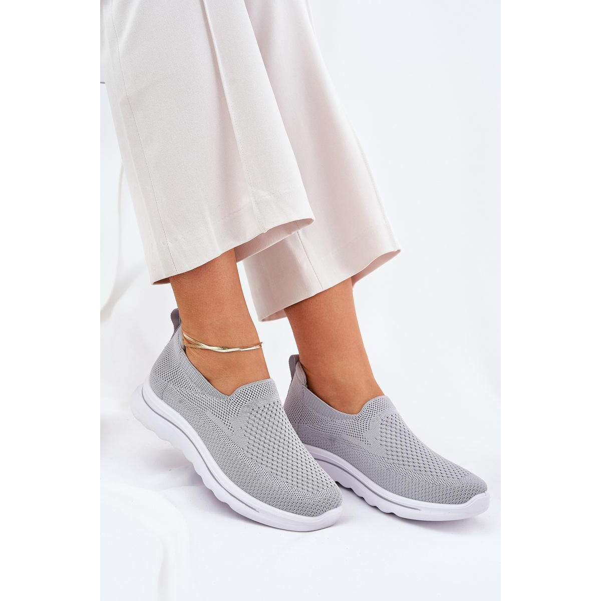 Dámske Textilné Slip-On Tenisky Šedé Adiora - Odtiene sivej a striebornej