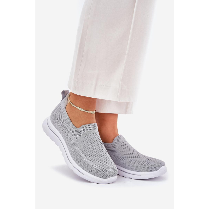 Dámske Textilné Slip-On Tenisky Šedé Adiora - Odtiene sivej a striebornej