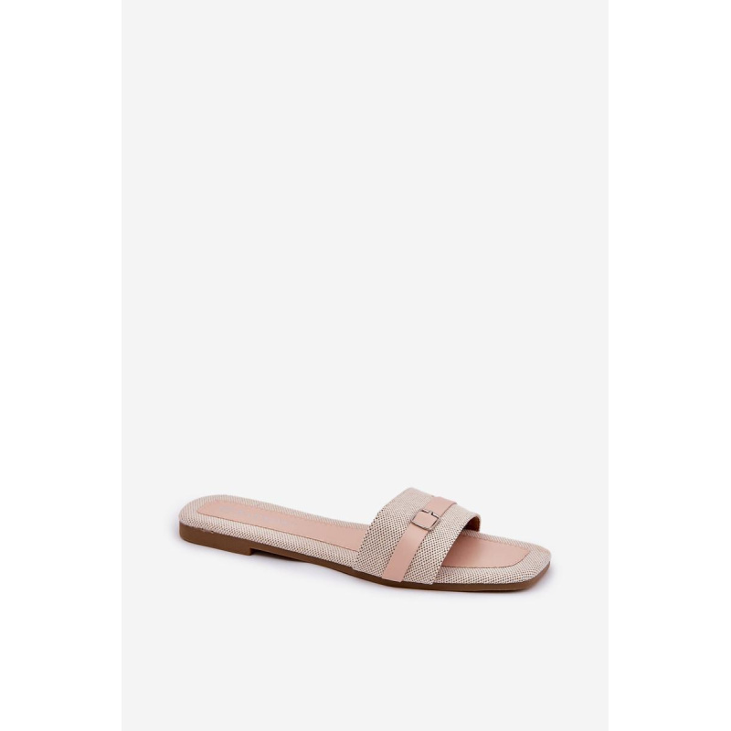 Ploské Dámske Sandále S Pásikom A Sponou Béžové Zilina - Béžová