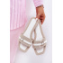 Ploché Dámske Šľapky S Pásikom A Sponou Béžovo-Biele Zilina - Biela || Béžová