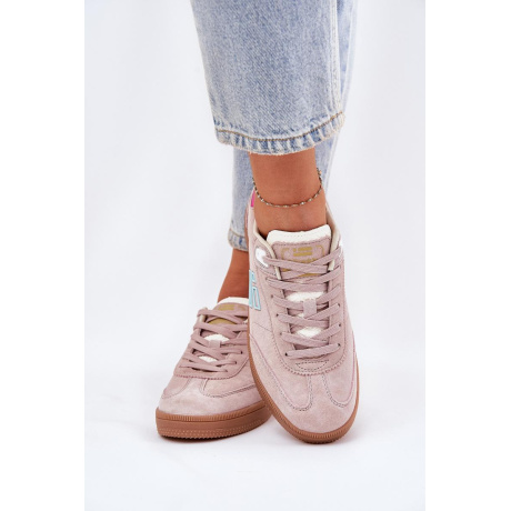 Semišové Športové Topánky Sneakers Dámske D.Franklin DFSH387005 Špinavá Ružová - Odtiene ružovej