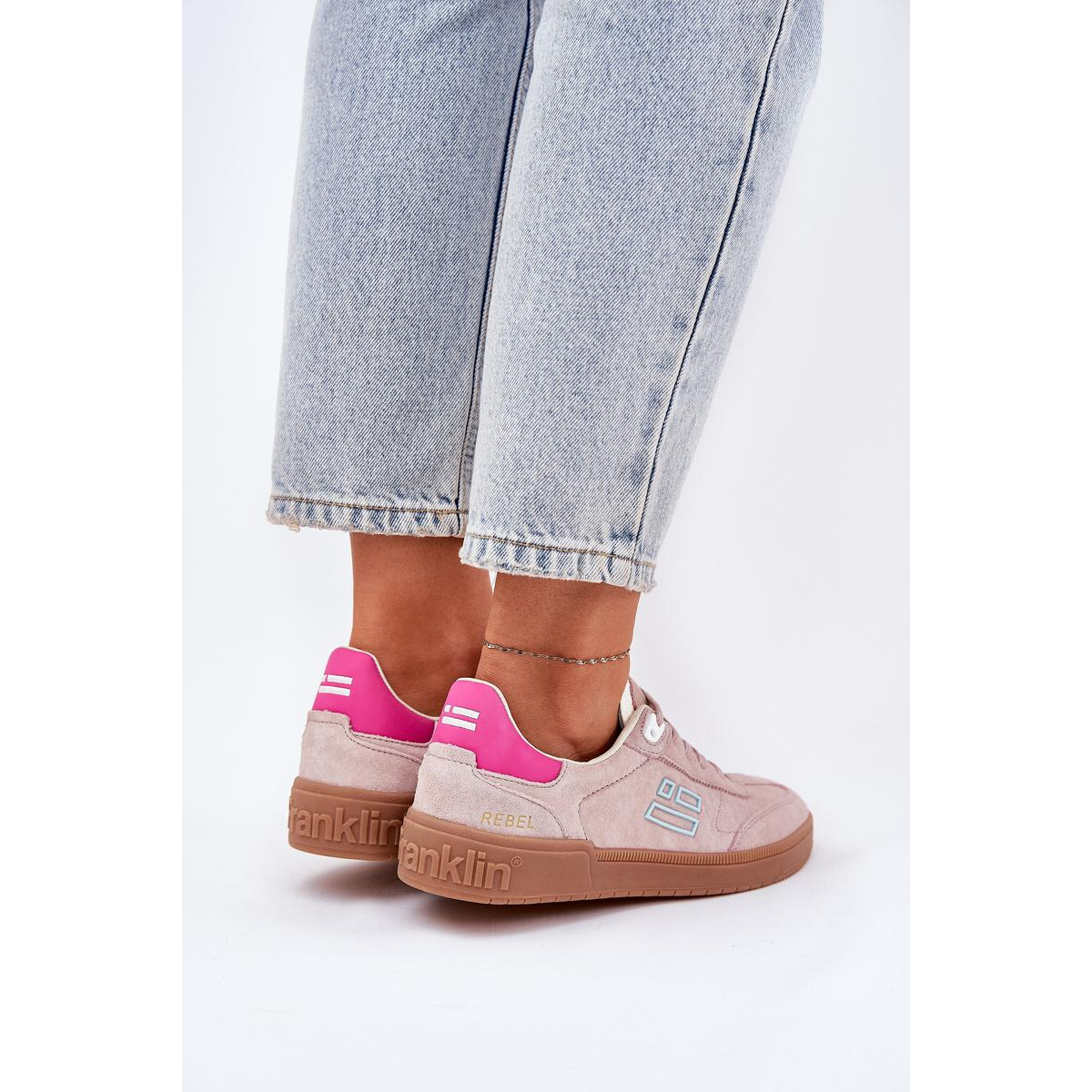 Semišové Športové Topánky Sneakers Dámske D.Franklin DFSH387005 Špinavá Ružová - Odtiene ružovej