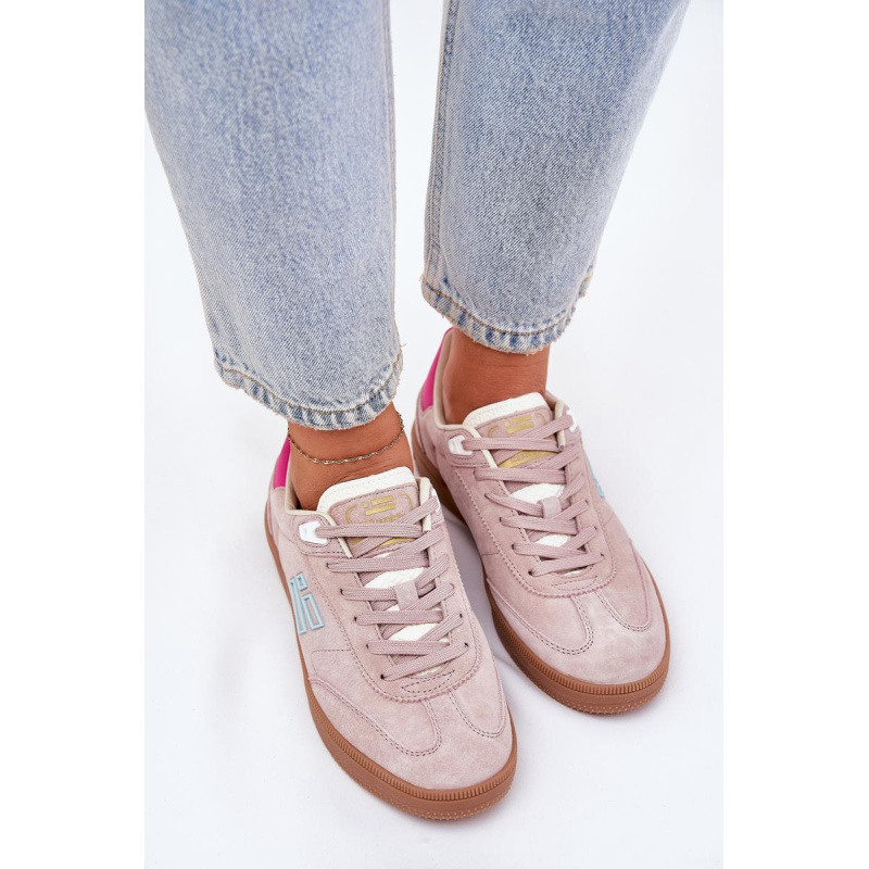 Semišové Športové Topánky Sneakers Dámske D.Franklin DFSH387005 Špinavá Ružová - Odtiene ružovej