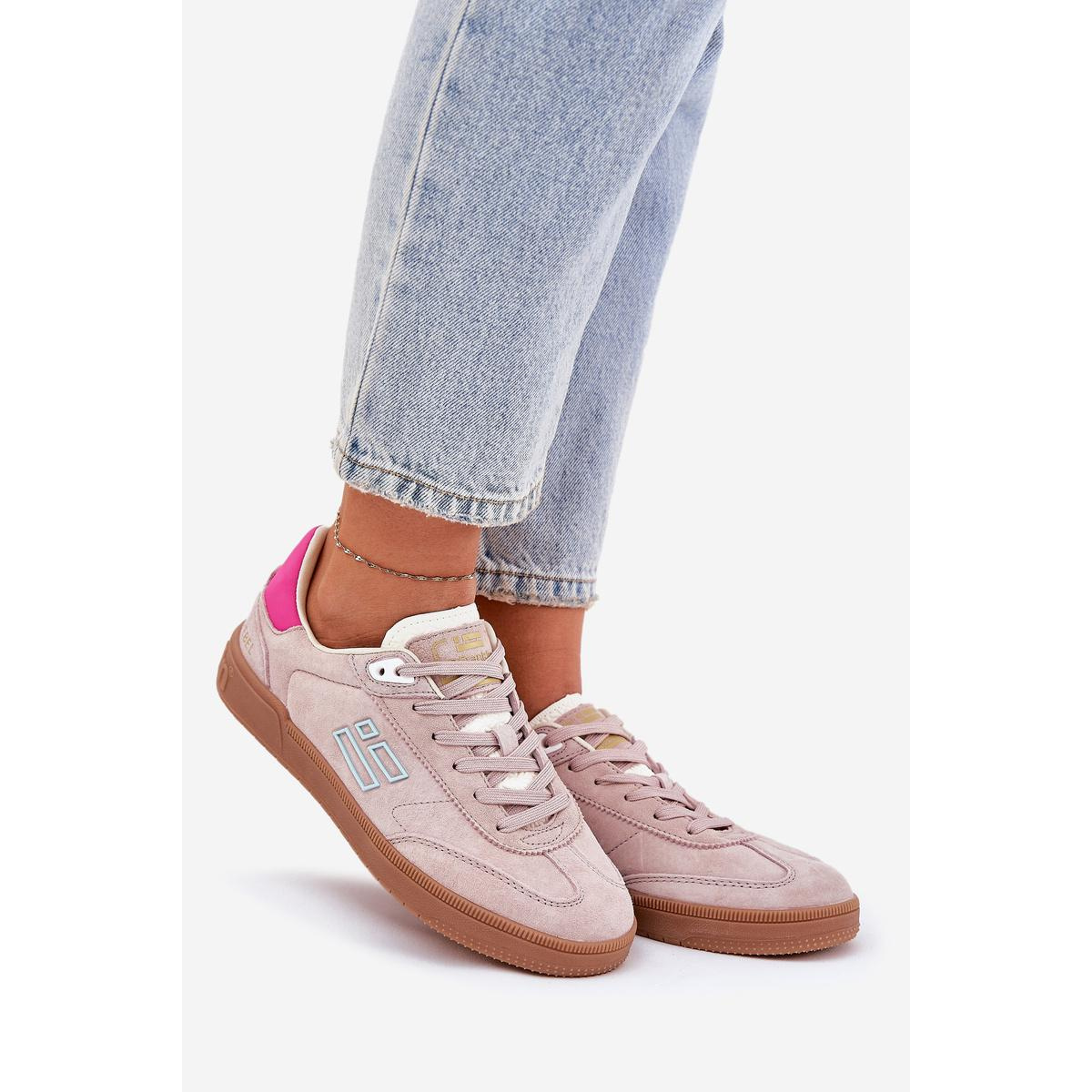 Semišové Športové Topánky Sneakers Dámske D.Franklin DFSH387005 Špinavá Ružová - Odtiene ružovej