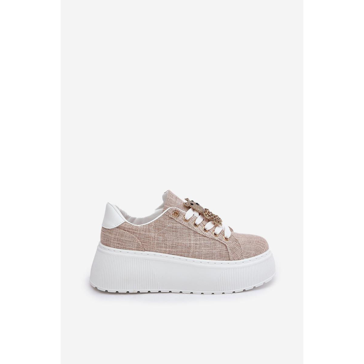 Tenisky Na Platforme S Tlačou Medveďa S.Barski BF51-014 Béžové