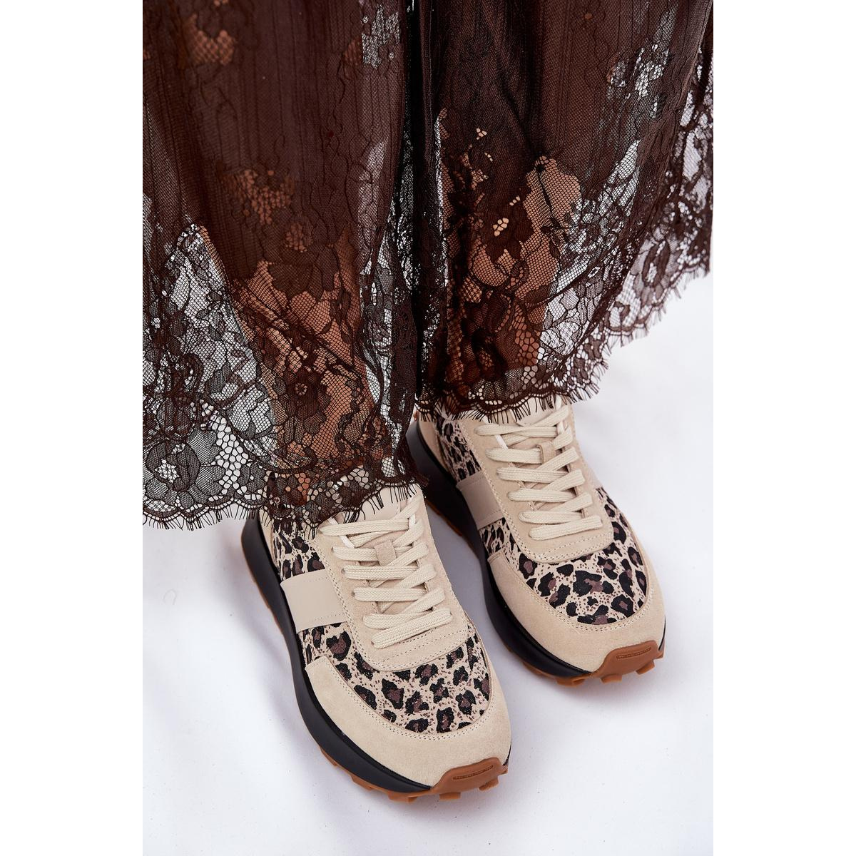 Zamatové Dámske Sneakers Na Platforme Panther Vinceza 66793 Béžové - Béžová