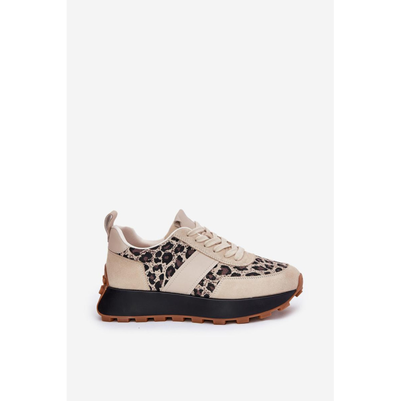Zamatové Dámske Sneakers Na Platforme Panther Vinceza 66793 Béžové - Béžová