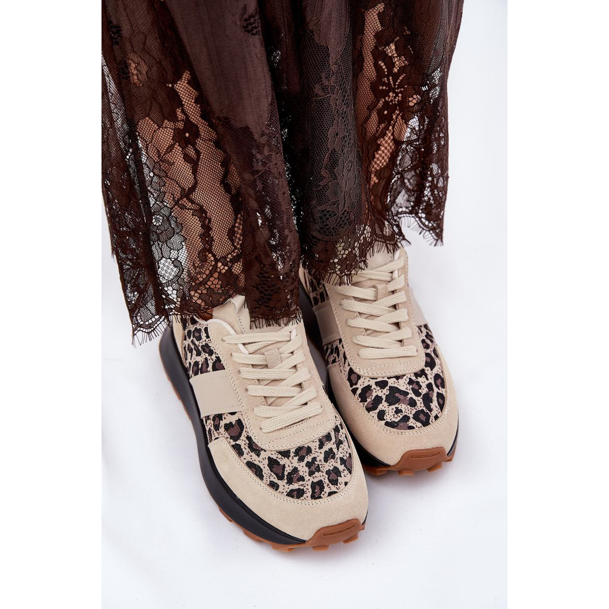 Zamatové Dámske Sneakers Na Platforme Panther Vinceza 66793 Béžové - Béžová