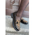 Kožené Lakované Mokasíny Leopard Vinceza 66790 Čierne