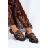 Kožené Lakované Mokasíny Leopard Vinceza 66790 Čierne