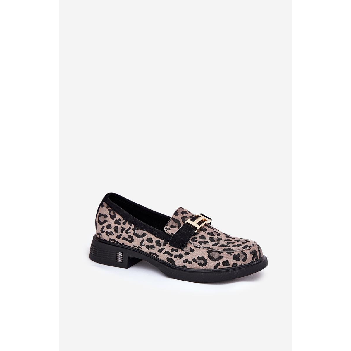Kožené Lakované Mokasíny Leopard Vinceza 66790 Čierne - Odtiene sivej a striebornej