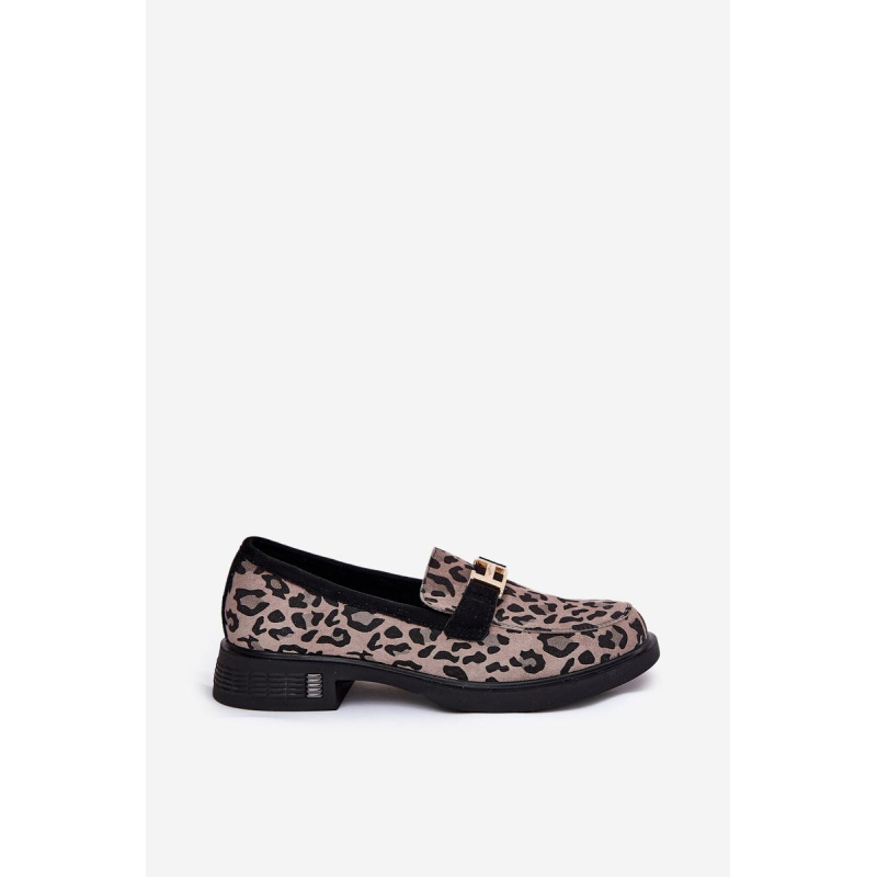 Kožené Lakované Mokasíny Leopard Vinceza 66790 Čierne - Odtiene sivej a striebornej