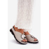 Dámske Kožené Sandále S Ozdobou Béžové S.Barski LR51-662