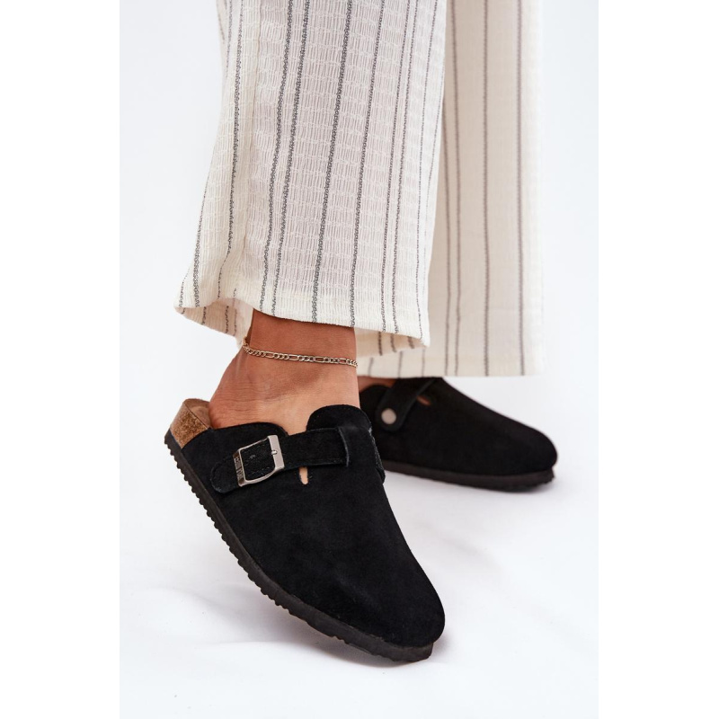 Semišové Dámske Klumpa S Prackou Big Star RR274A384 Čierne - Čierna