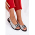 Ploché Sandále S Ozdobou Z Eko Kože Strieborné Lilria - Srebrny