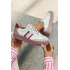 Kožené Dámske Sneakers Na Platforme Zazoo N1234 Béžovo-Červené - Béžová