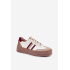 Kožené Dámske Sneakers Na Platforme Zazoo N1234 Béžovo-Červené - Béžová