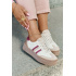 Kožené Dámske Sneakers Na Platforme Zazoo N1234 Béžovo-Červené - Béžová