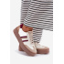 Kožené Dámske Sneakers Na Platforme Zazoo N1234 Béžovo-Červené - Béžová