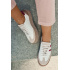 Kožené Dámske Sneakers Na Platforme Zazoo N1234 Béžovo-Červené - Béžová