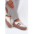 Kožené Dámske Sneakers Na Platforme Zazoo N1234 Béžovo-Červené - Béžová