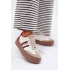 Kožené Dámske Sneakers Na Platforme Zazoo N1234 Béžovo-Červené - Béžová