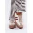 Kožené Dámske Sneakers Na Platforme Zazoo N1234 Béžovo-Červené - Béžová