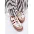 Kožené Dámske Sneakers Na Platforme Zazoo N1234 Béžovo-Červené - Béžová