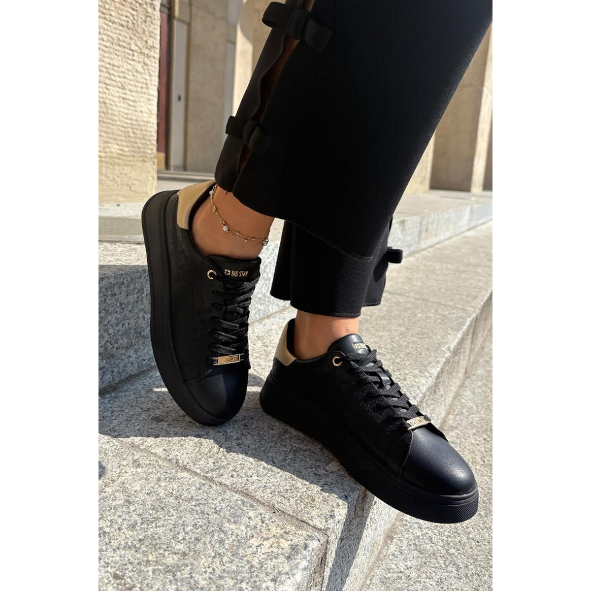 Dámske Sneakers Z Eko Kože Big Star RR274257 Čierne - Čierna