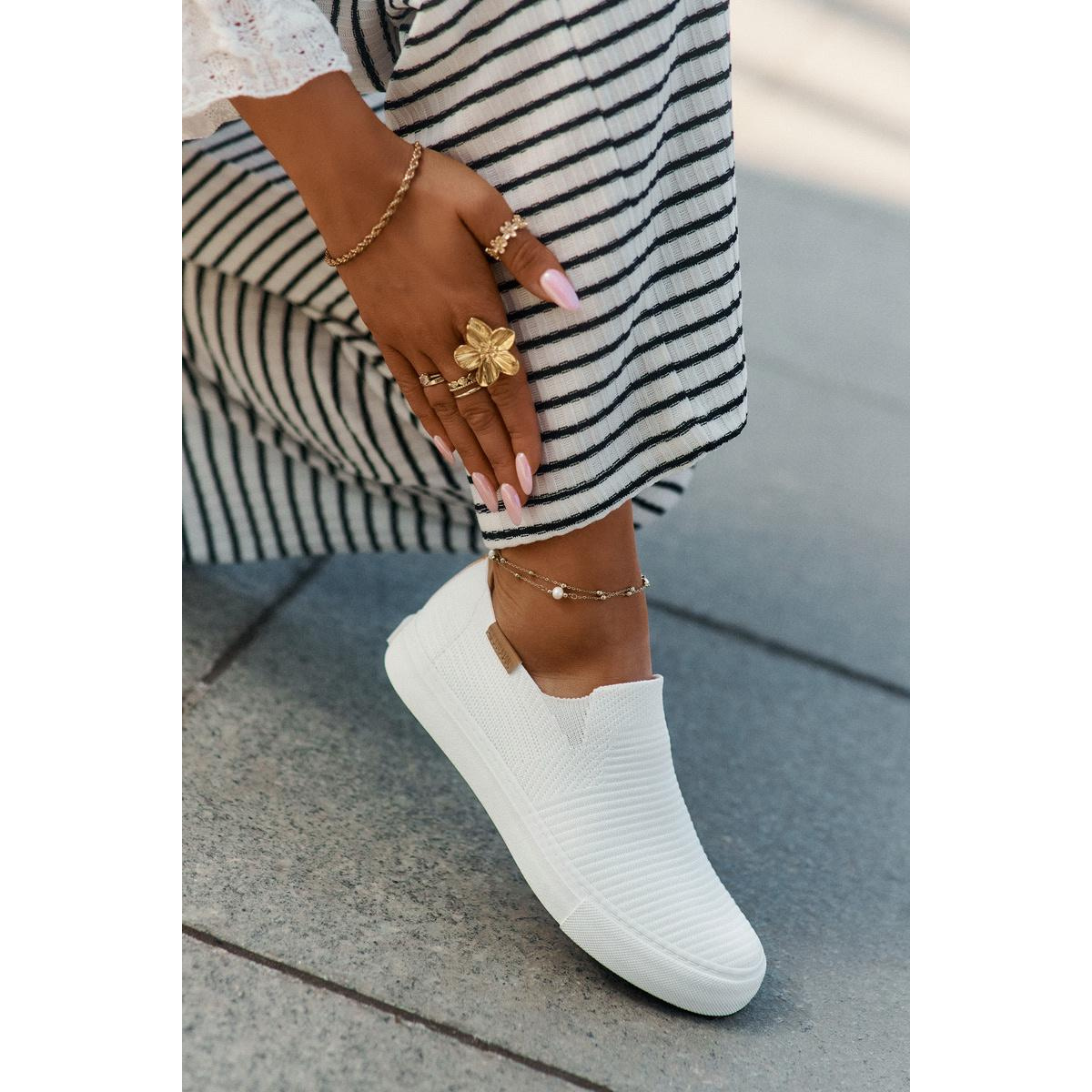 Dámske Slip-On Tenisky Big Star RR274717 Bielé - Biela