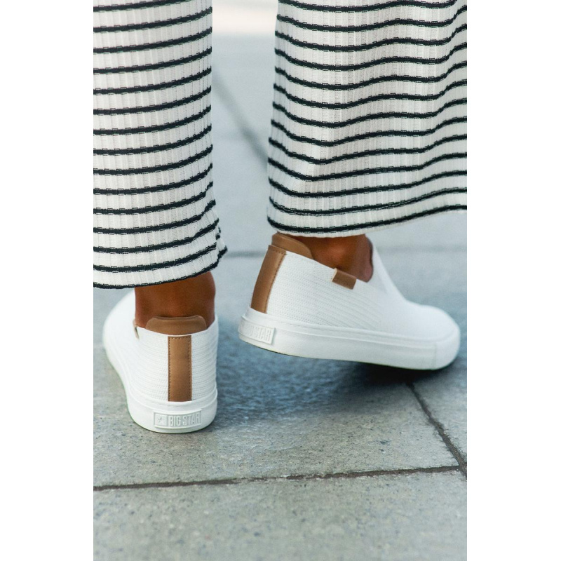 Dámske Slip-On Tenisky Big Star RR274717 Bielé - Biela