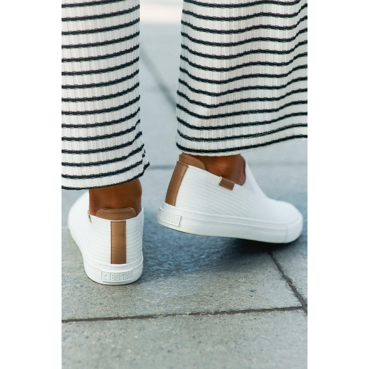 Dámske Slip-On Tenisky Big Star RR274717 Bielé - Biela
