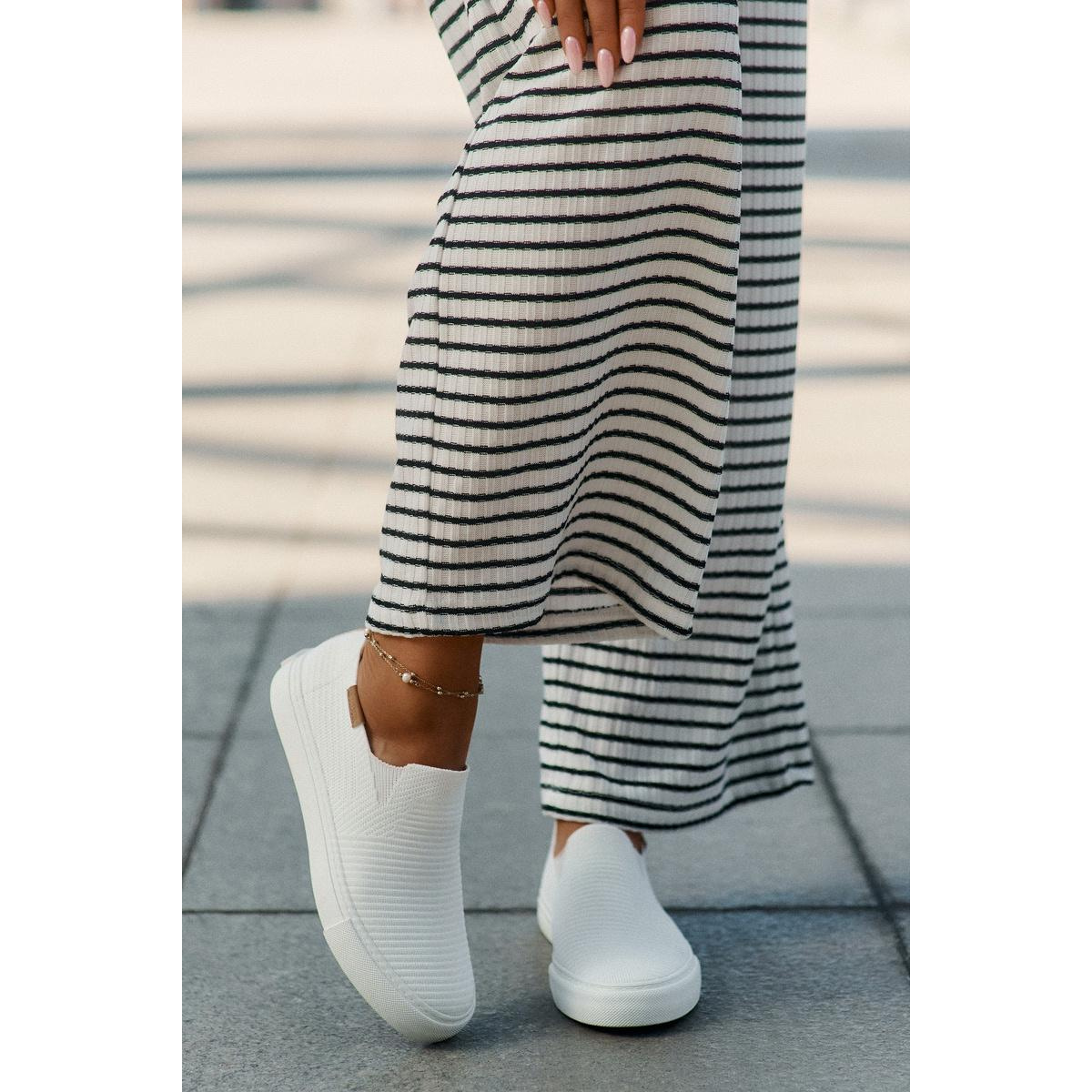 Dámske Slip-On Tenisky Big Star RR274717 Bielé - Biela