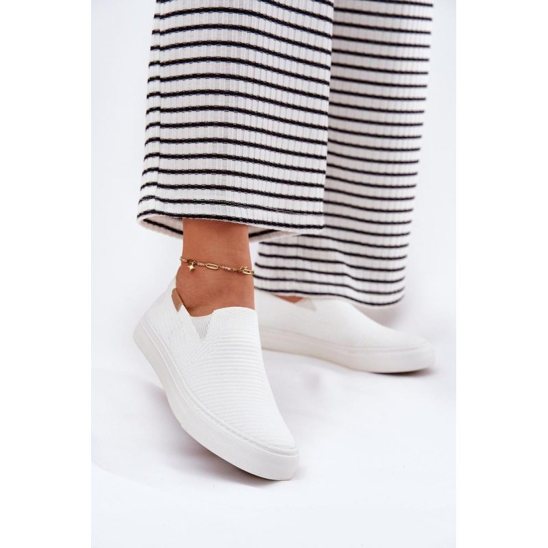 Dámske Slip-On Tenisky Big Star RR274717 Bielé - Biela