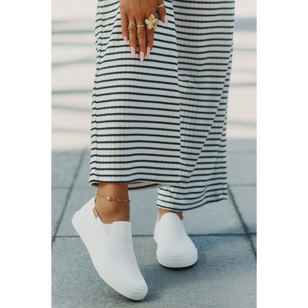 Dámske Slip-On Tenisky Big Star RR274717 Bielé - Biela